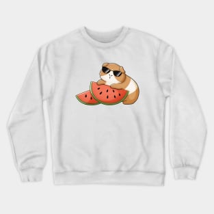 Guinea Pig With Watermelon Crewneck Sweatshirt